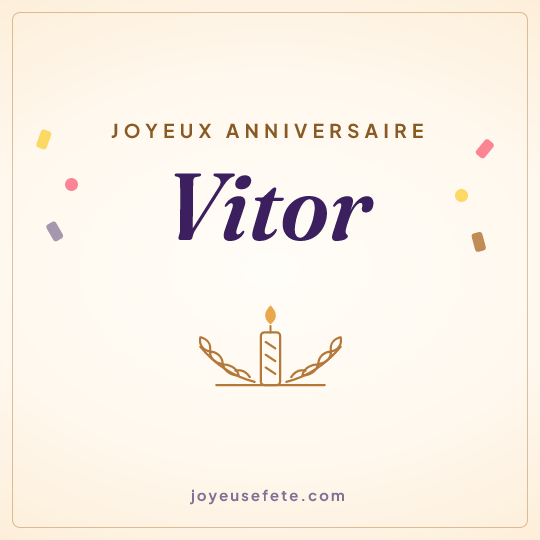 Image carrée « Joyeux anniversaire Vitor » pour WhatsApp