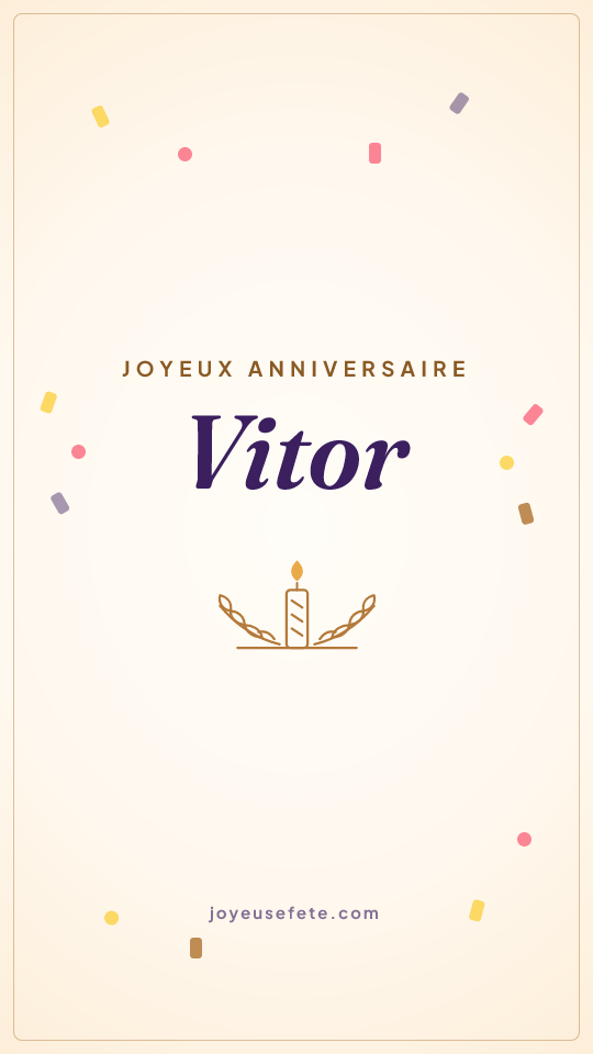 Image « Joyeux anniversaire Vitor » au format story
