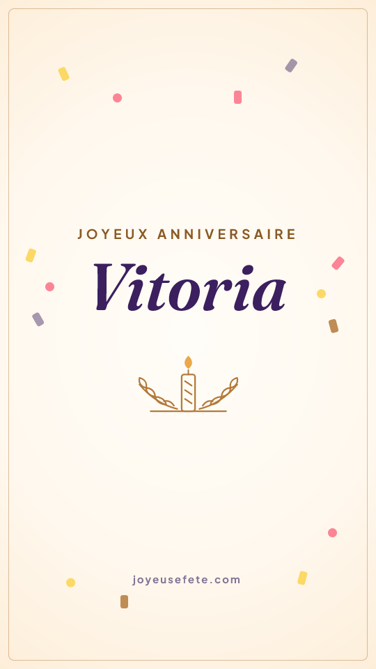 Image « Joyeux anniversaire Vitoria » au format story