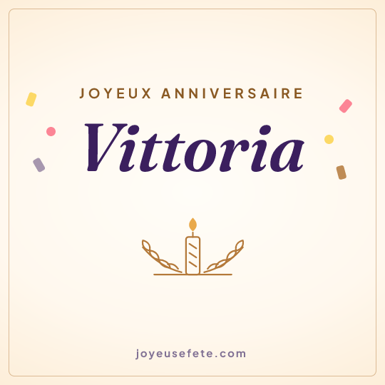 Image carrée « Joyeux anniversaire Vittoria » pour WhatsApp