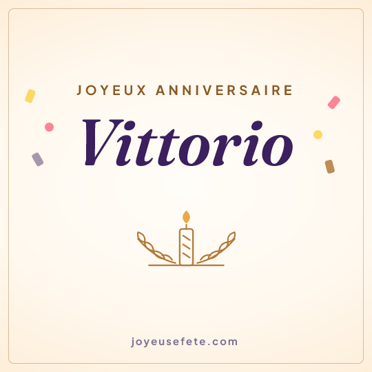 Image carrée « Joyeux anniversaire Vittorio » pour WhatsApp