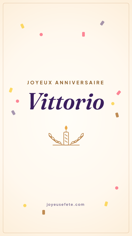 Image « Joyeux anniversaire Vittorio » au format story