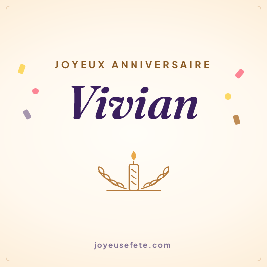Image carrée « Joyeux anniversaire Vivian » pour WhatsApp