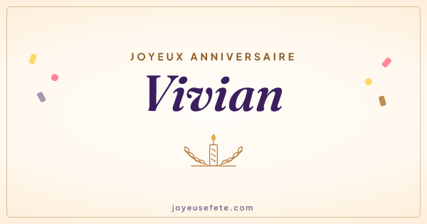 Image « Joyeux anniversaire Vivian » au format large