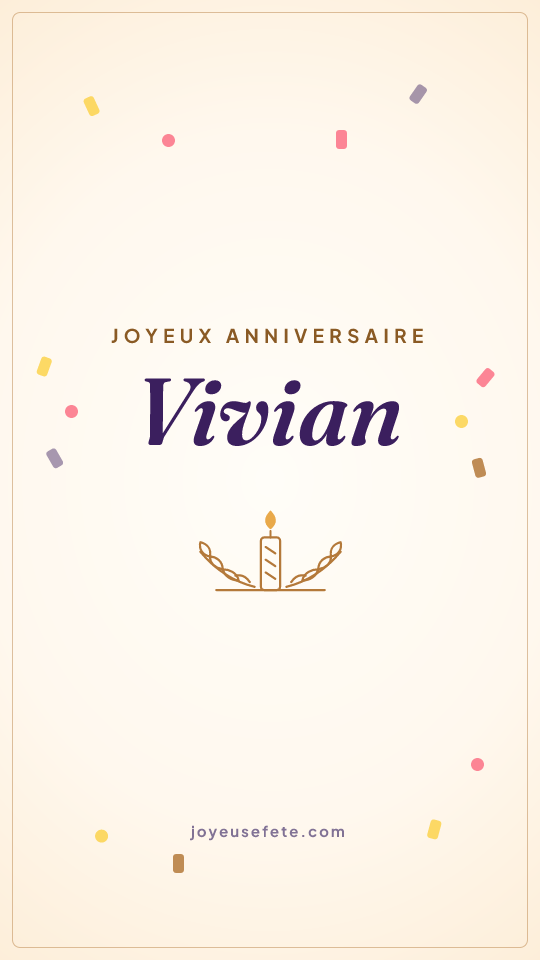 Image « Joyeux anniversaire Vivian » au format story