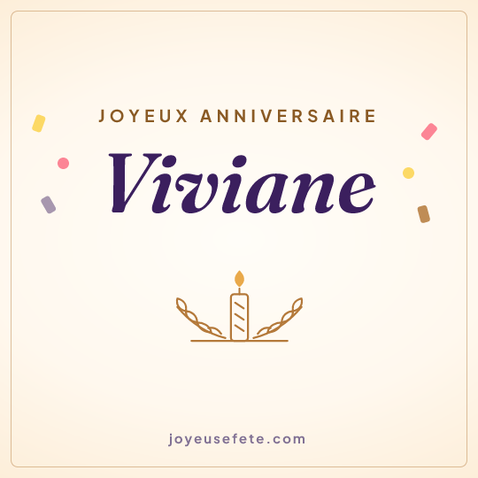 Image carrée « Joyeux anniversaire Viviane » pour WhatsApp