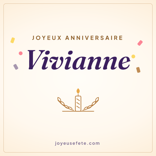 Image carrée « Joyeux anniversaire Vivianne » pour WhatsApp