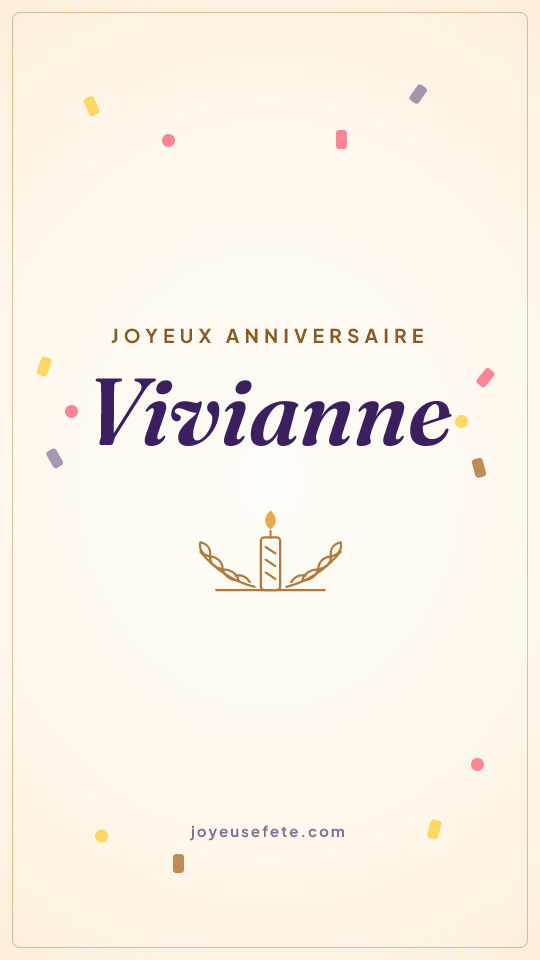 Image « Joyeux anniversaire Vivianne » au format story