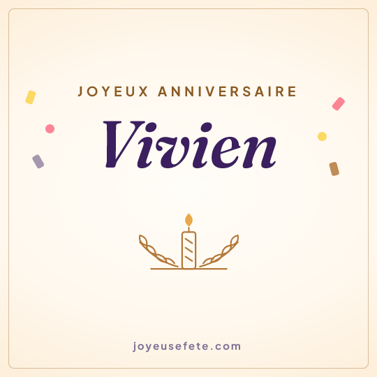 Image carrée « Joyeux anniversaire Vivien » pour WhatsApp