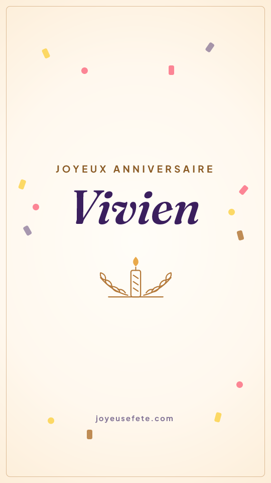 Image « Joyeux anniversaire Vivien » au format story