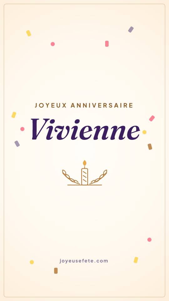 Image « Joyeux anniversaire Vivienne » au format story