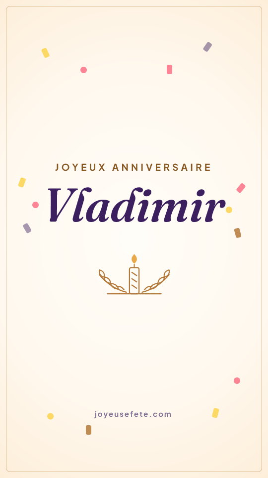 Image « Joyeux anniversaire Vladimir » au format story