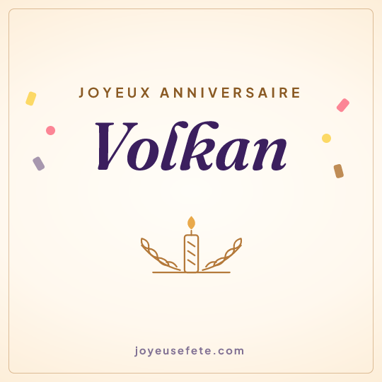 Image carrée « Joyeux anniversaire Volkan » pour WhatsApp