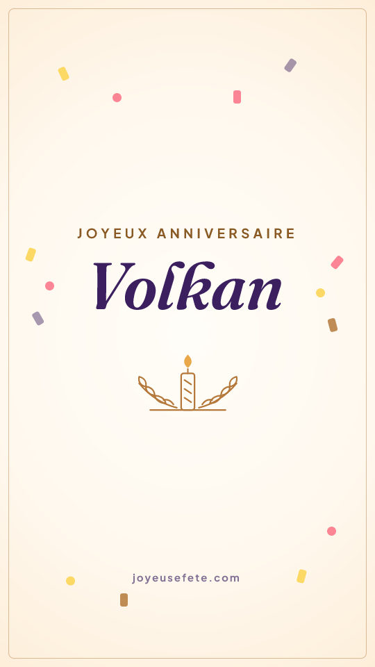 Image « Joyeux anniversaire Volkan » au format story