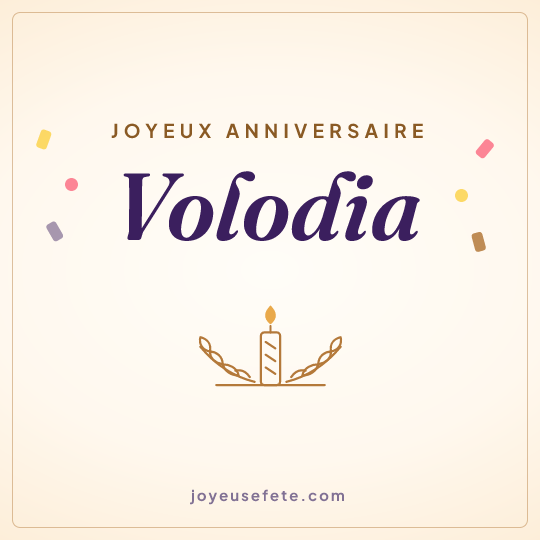 Image carrée « Joyeux anniversaire Volodia » pour WhatsApp