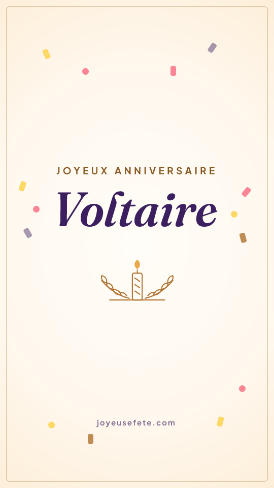Image « Joyeux anniversaire Voltaire » au format story