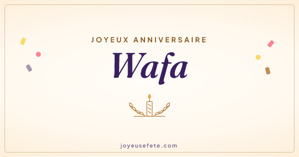 Image « Joyeux anniversaire Wafa » au format large