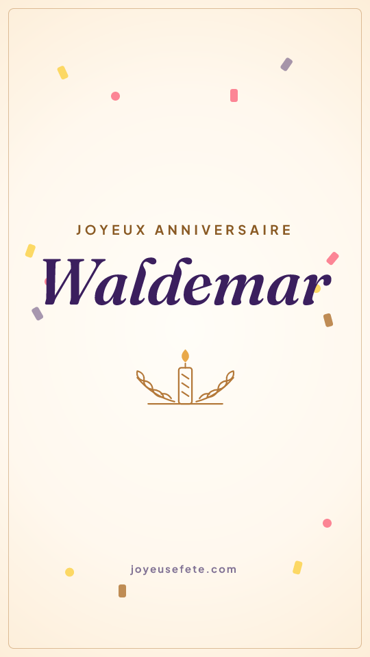 Image « Joyeux anniversaire Waldemar » au format story
