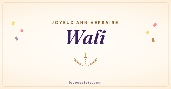 Image « Joyeux anniversaire Wali » au format large