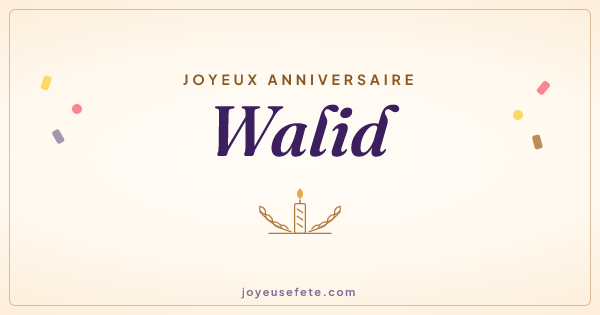 Image « Joyeux anniversaire Walid » au format large