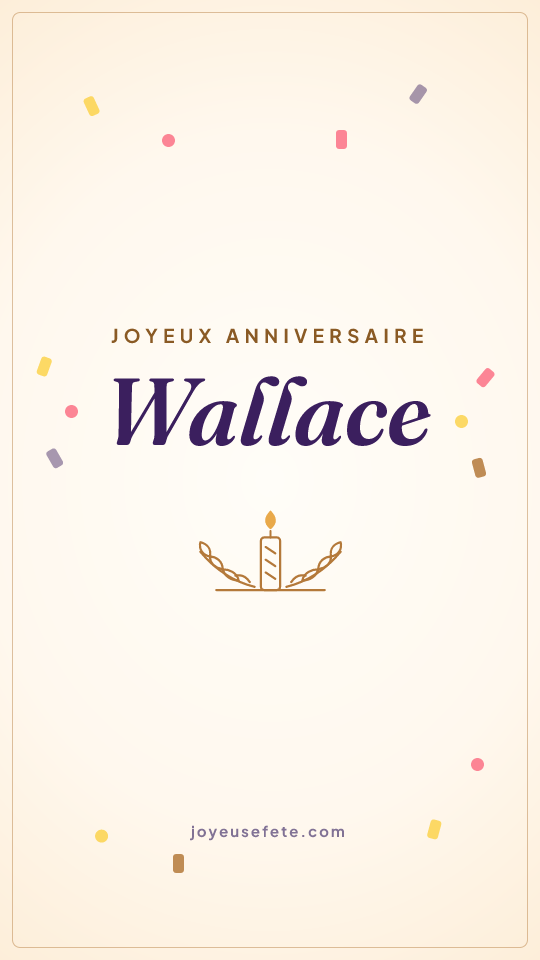 Image « Joyeux anniversaire Wallace » au format story