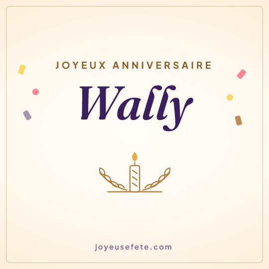 Image carrée « Joyeux anniversaire Wally » pour WhatsApp