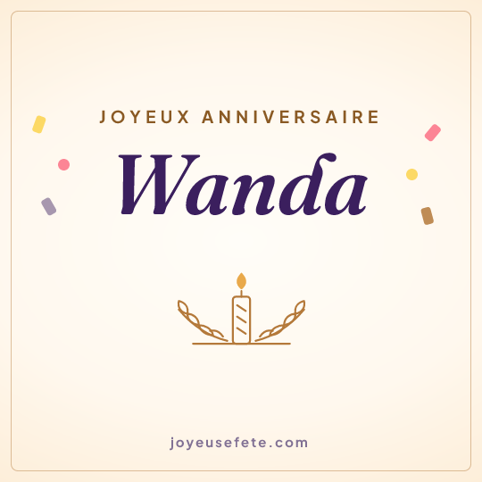 Image carrée « Joyeux anniversaire Wanda » pour WhatsApp