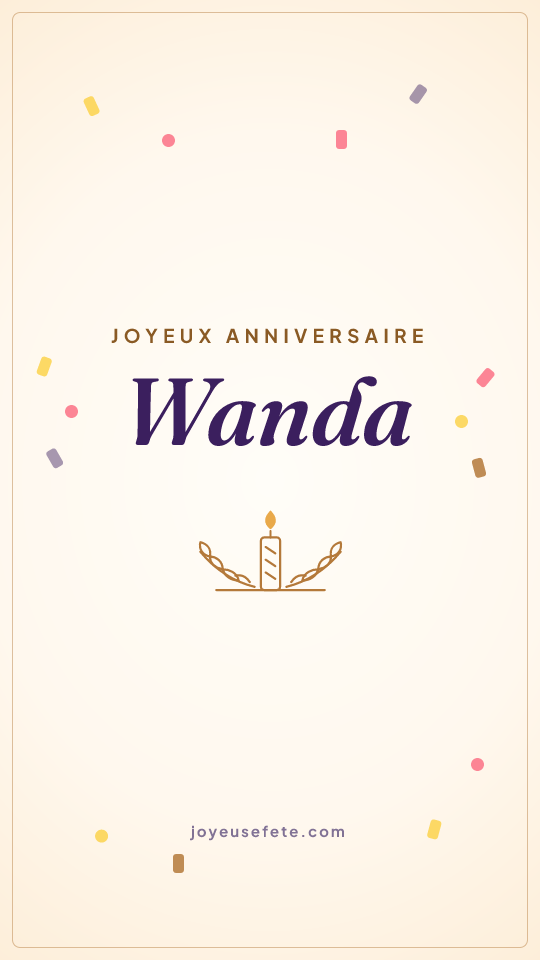 Image « Joyeux anniversaire Wanda » au format story