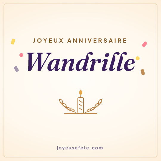 Image carrée « Joyeux anniversaire Wandrille » pour WhatsApp