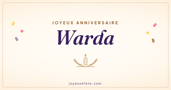 Image « Joyeux anniversaire Warda » au format large