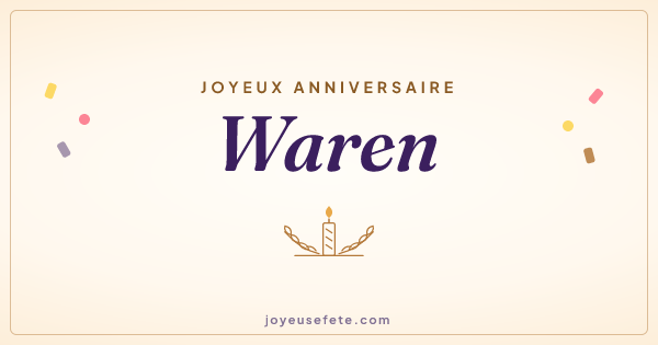 Image « Joyeux anniversaire Waren » au format large