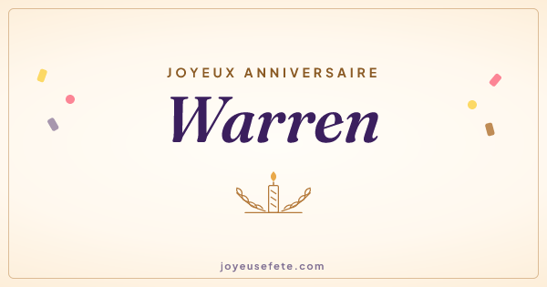 Image « Joyeux anniversaire Warren » au format large