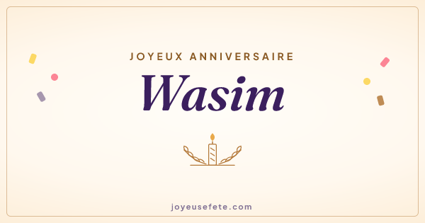 Image « Joyeux anniversaire Wasim » au format large