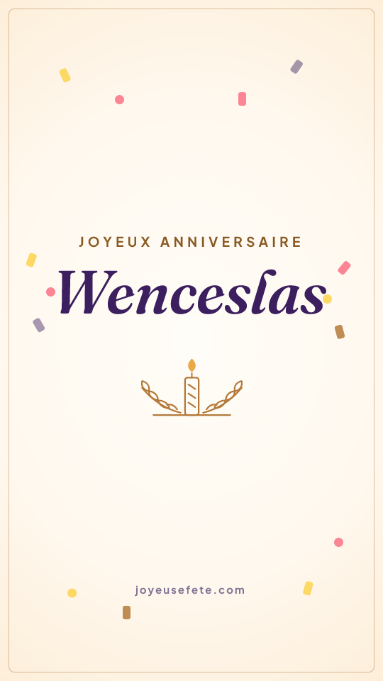 Image « Joyeux anniversaire Wenceslas » au format story