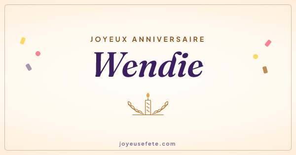 Image « Joyeux anniversaire Wendie » au format large