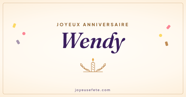 Image « Joyeux anniversaire Wendy » au format large