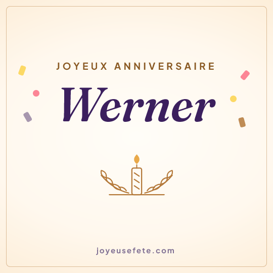 Image carrée « Joyeux anniversaire Werner » pour WhatsApp