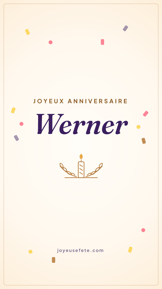 Image « Joyeux anniversaire Werner » au format story