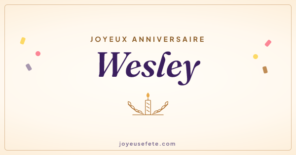 Image « Joyeux anniversaire Wesley » au format large
