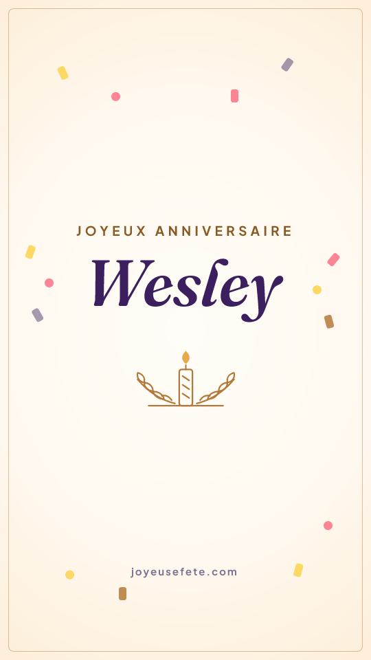 Image « Joyeux anniversaire Wesley » au format story