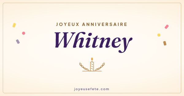 Image « Joyeux anniversaire Whitney » au format large