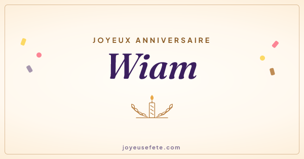 Image « Joyeux anniversaire Wiam » au format large