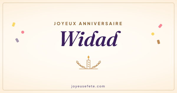 Image « Joyeux anniversaire Widad » au format large