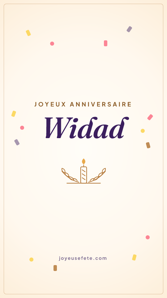 Image « Joyeux anniversaire Widad » au format story