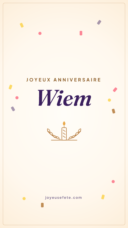 Image « Joyeux anniversaire Wiem » au format story