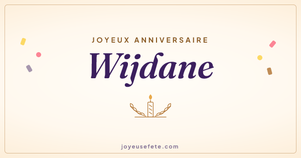 Image « Joyeux anniversaire Wijdane » au format large
