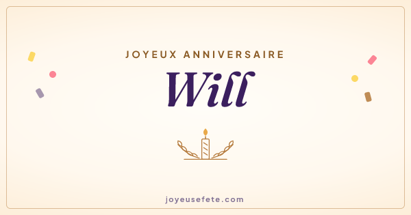 Image « Joyeux anniversaire Will » au format large