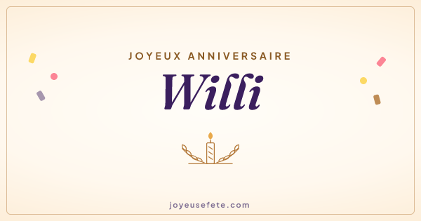 Image « Joyeux anniversaire Willi » au format large