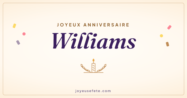 Image « Joyeux anniversaire Williams » au format large
