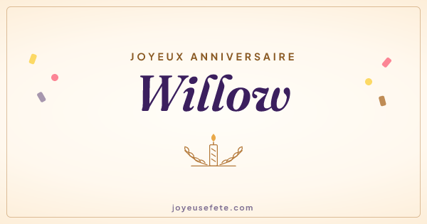Image « Joyeux anniversaire Willow » au format large